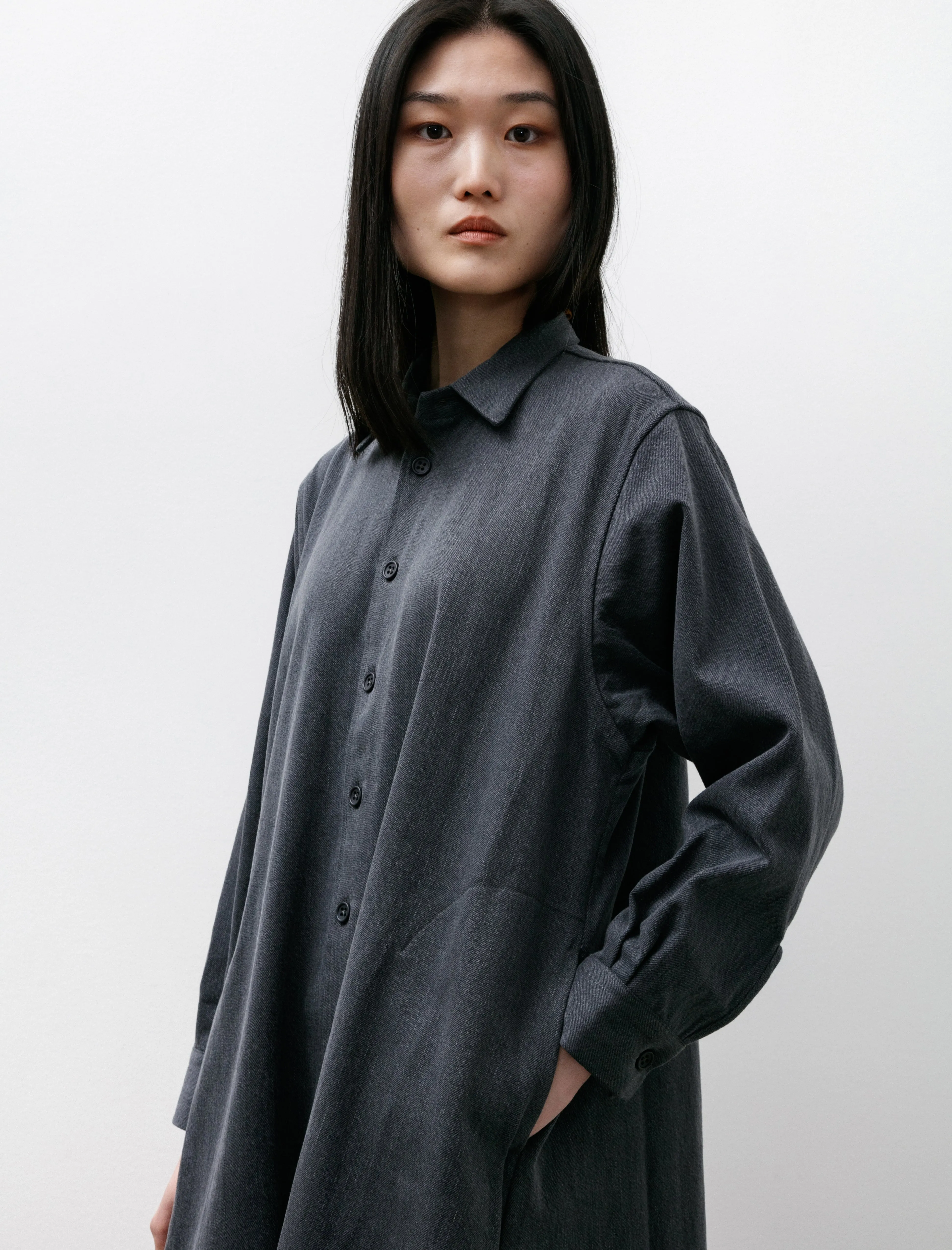 R17A1 Shirt Dress Denim Asphalt