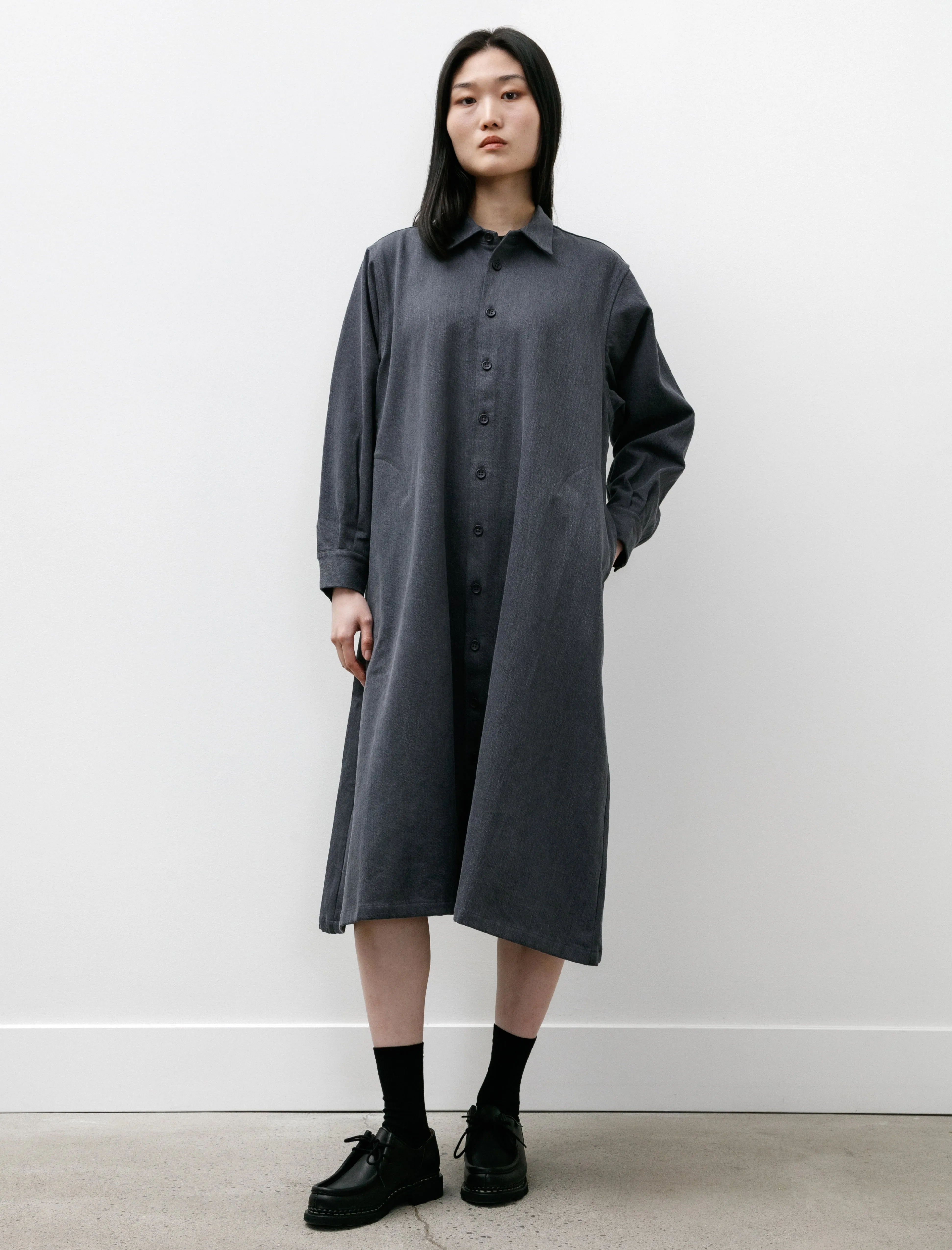 R17A1 Shirt Dress Denim Asphalt