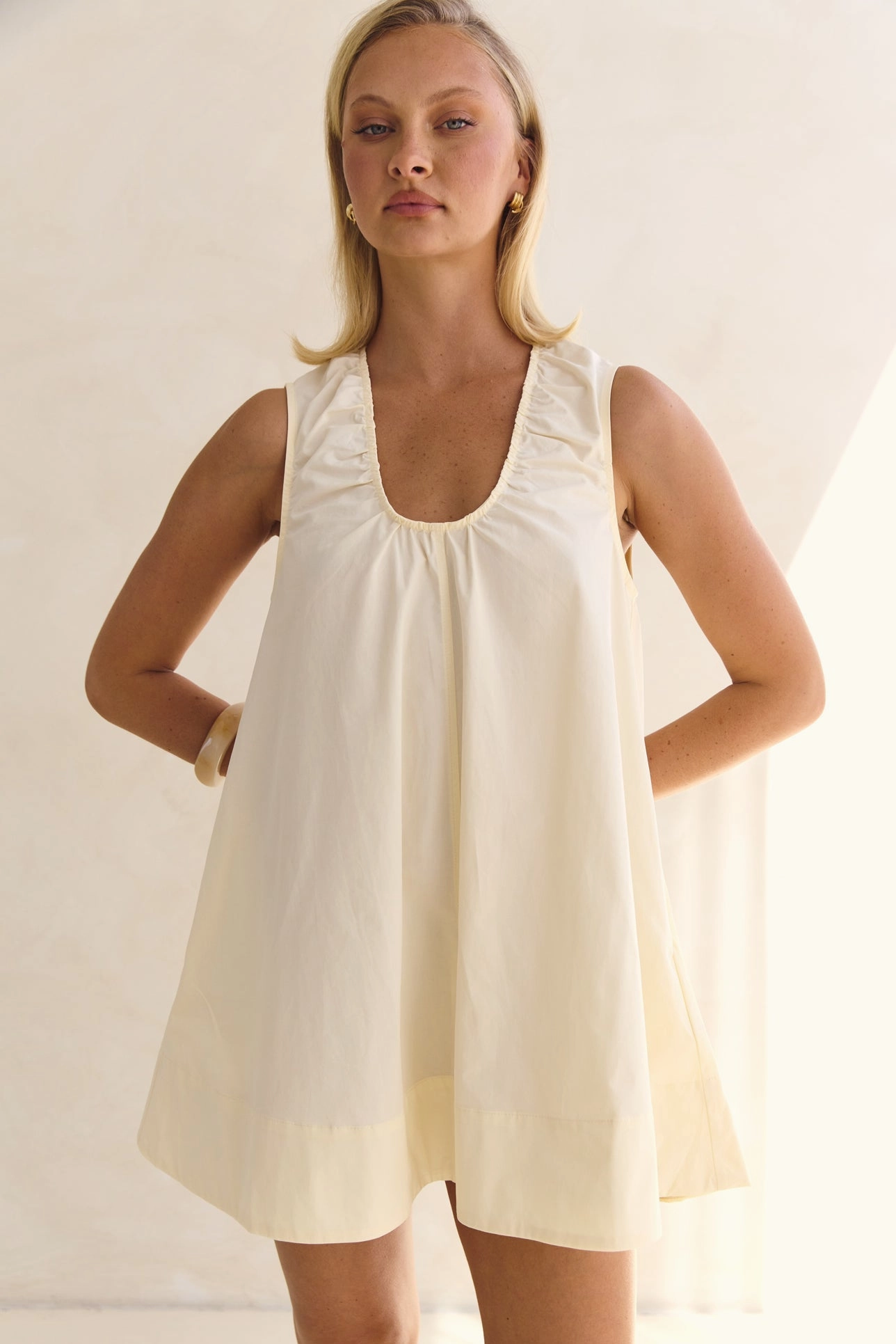 Raelle Mini Dress (Butter) Smart Fashion Edge Detail