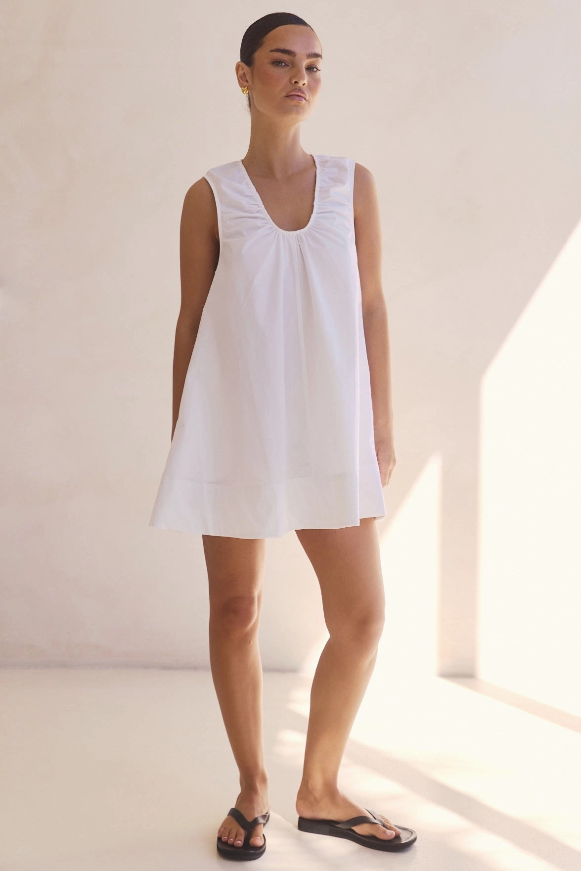 Subtle Texture Raelle Mini Dress (White)