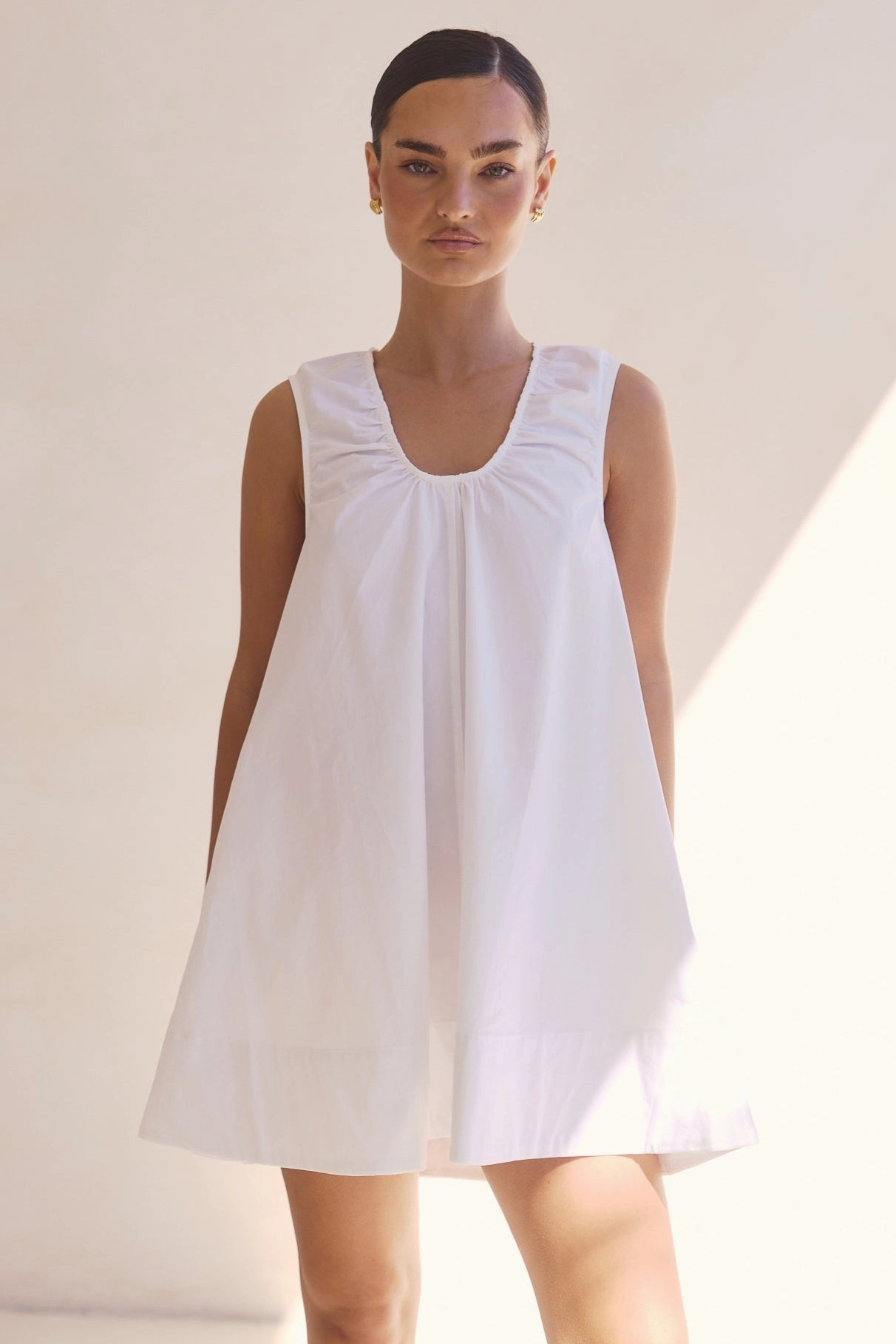 Raelle Mini Dress (White) Relaxed-fit maxi dress Light Cloud
