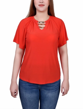Raglan Sleeve Top With Chain Details Hypoallergenic Inner Layer SlipResistant