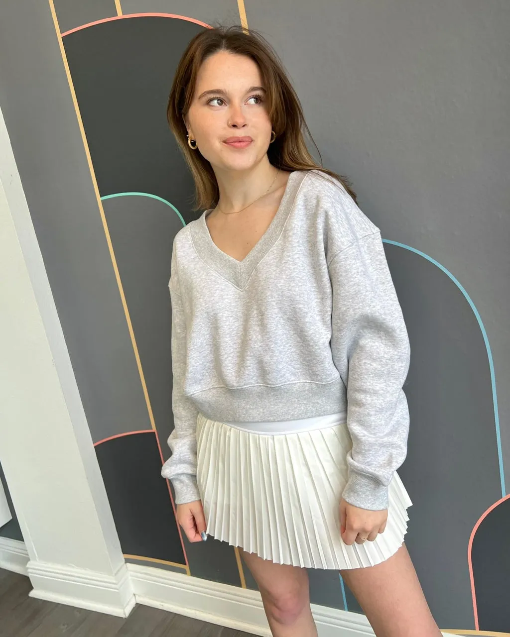 Tubular Knit Method Rally Cropped Sweatshirt