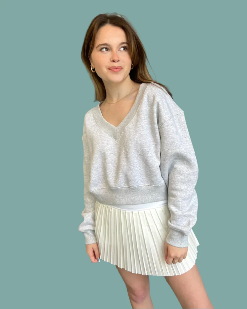 OdorResistant Fiber Fast Drying Material Rally Cropped Sweatshirt