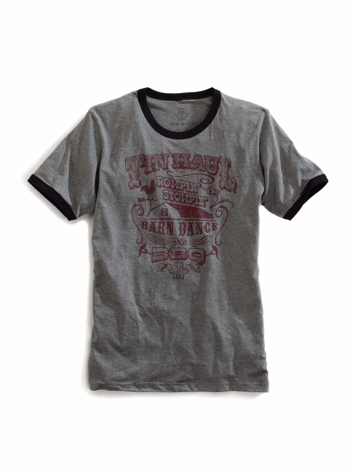 Tin Haul Unisex Rompin Stompin Barn Dance Grey 100% Cotton S/S T-Shirt Stylish Appearance