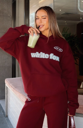 Ready To Go Oversized Hoodie Burgundy Chill Proof