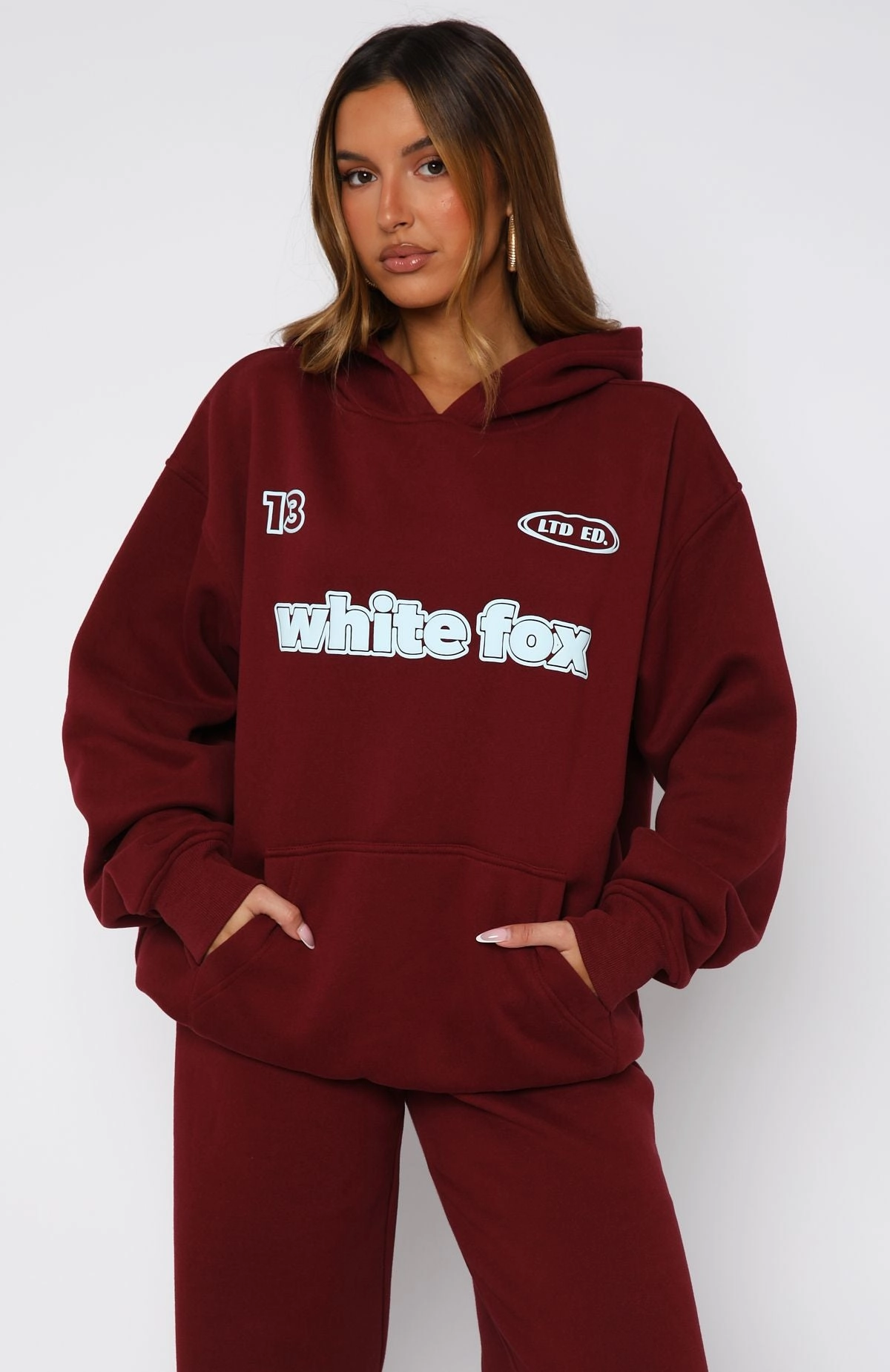 Daily Casual Ready To Go Oversized Hoodie Burgundy