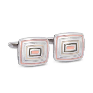 Rectangle Ripples Cufflinks in Blush and Biege (Online Exclusive)