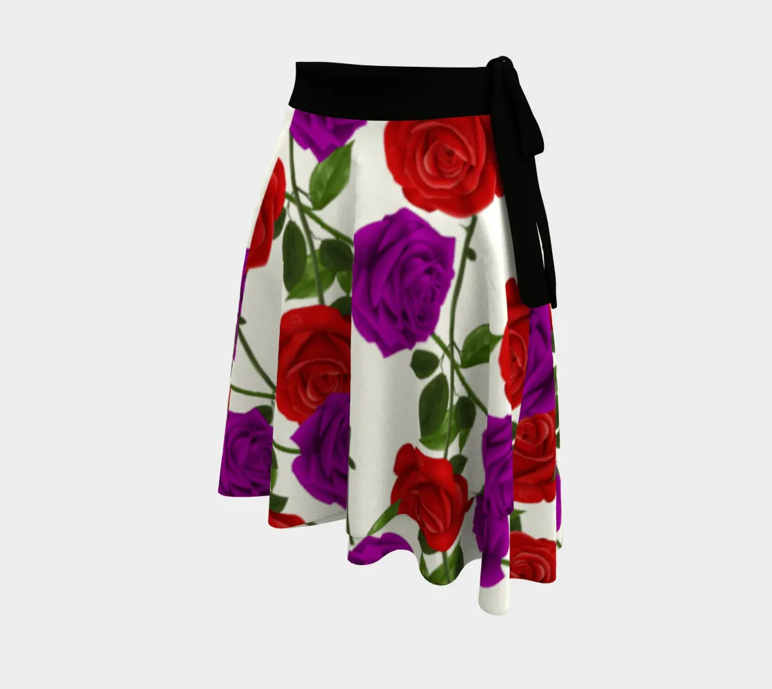 Red Rose Purp Women's Wrap Skirt
