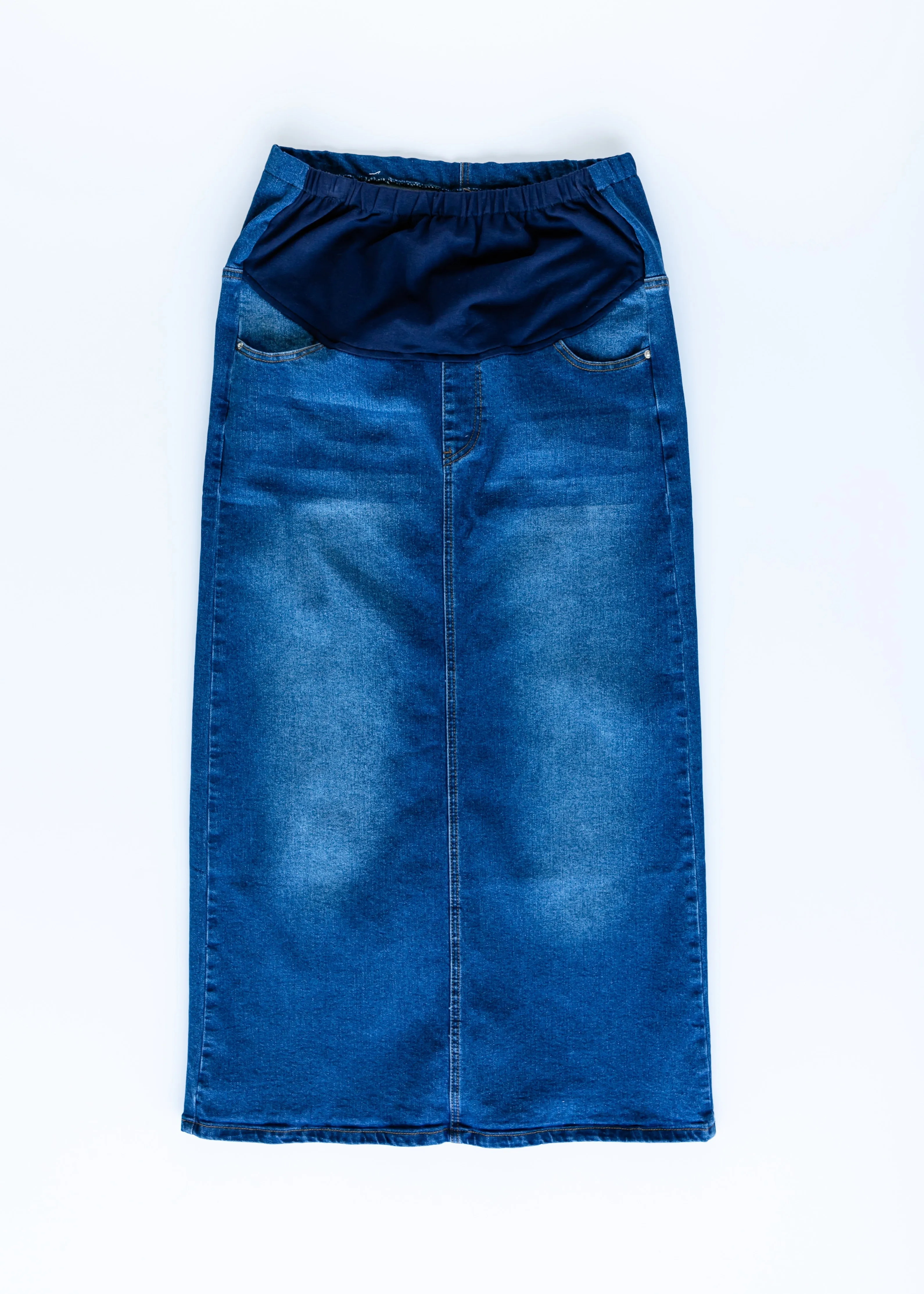 Reece Maternity Long Denim Skirt - FINAL SALE