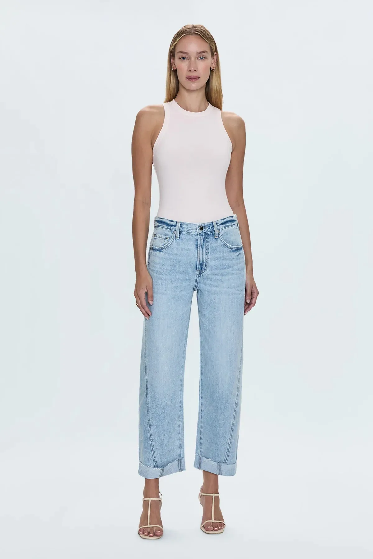 Kacey Mid Rise Cuffed Straight Jean Active Lifestyle Quick Layering