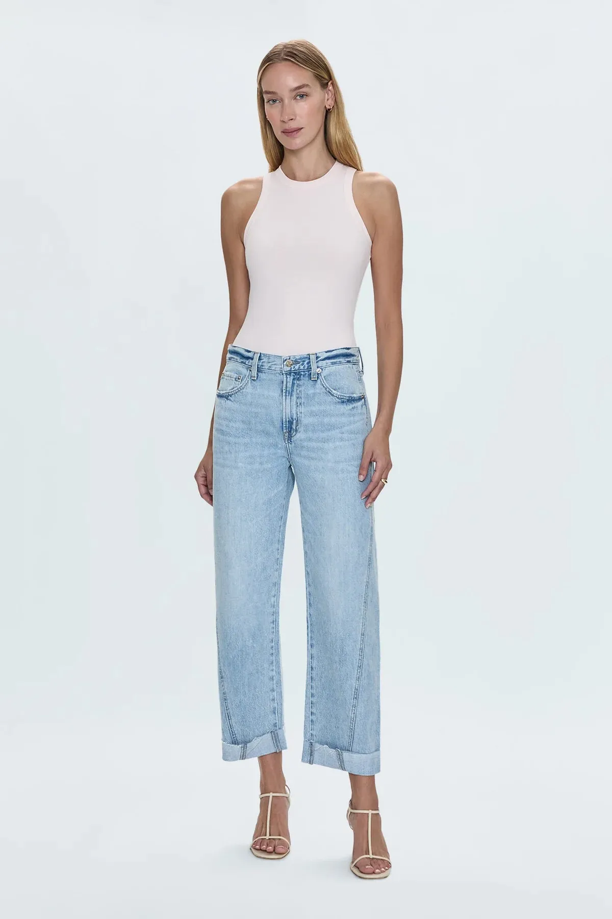 Smart Motion Perfect Silhouette Kacey Mid Rise Cuffed Straight Jean