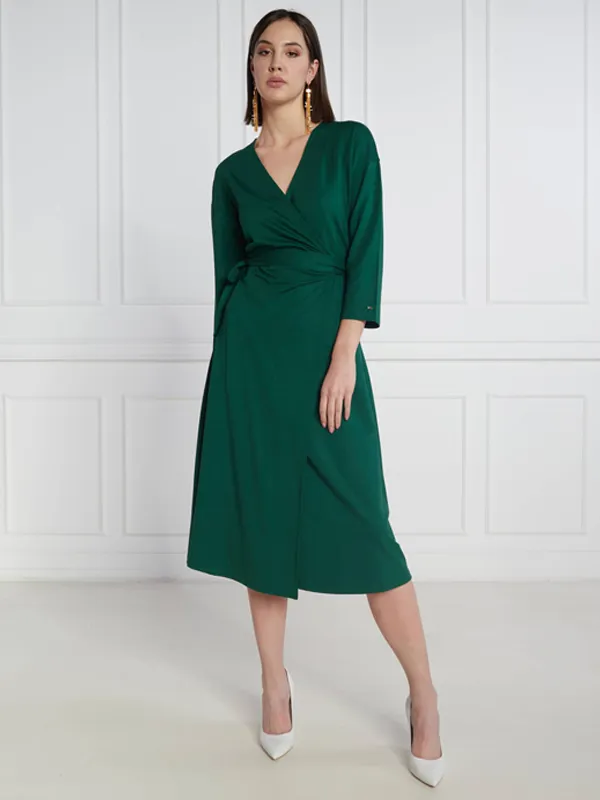 Reg Visc Wrap Knee Dress 7/8