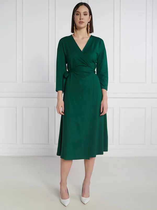 Reg Visc Wrap Knee Dress 7/8