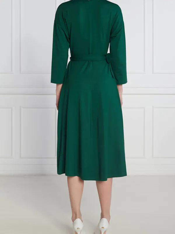 Reg Visc Wrap Knee Dress 7/8