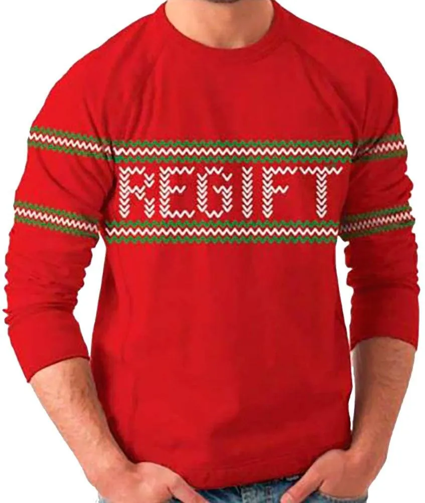 Regift Holiday Present Tacky Ugly Christmas Xmas Sweater