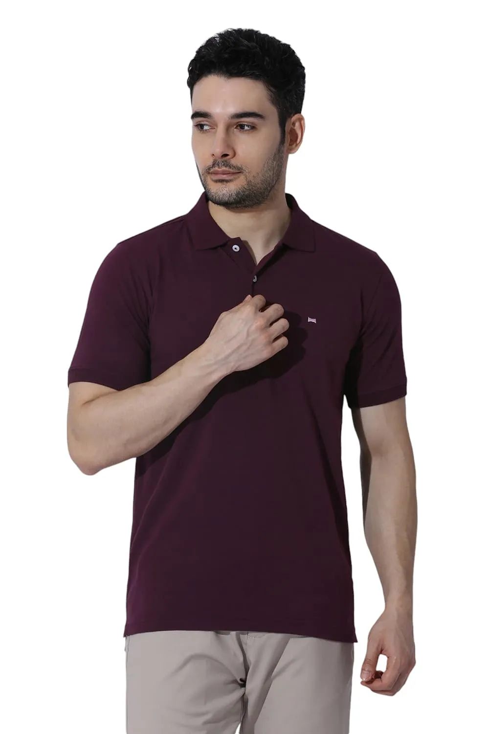 Regular Fit Cotton Solid Polo T-Shirts