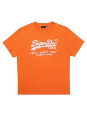 Regular Fit Vintage Big Logo Half T-Shirts - Orange