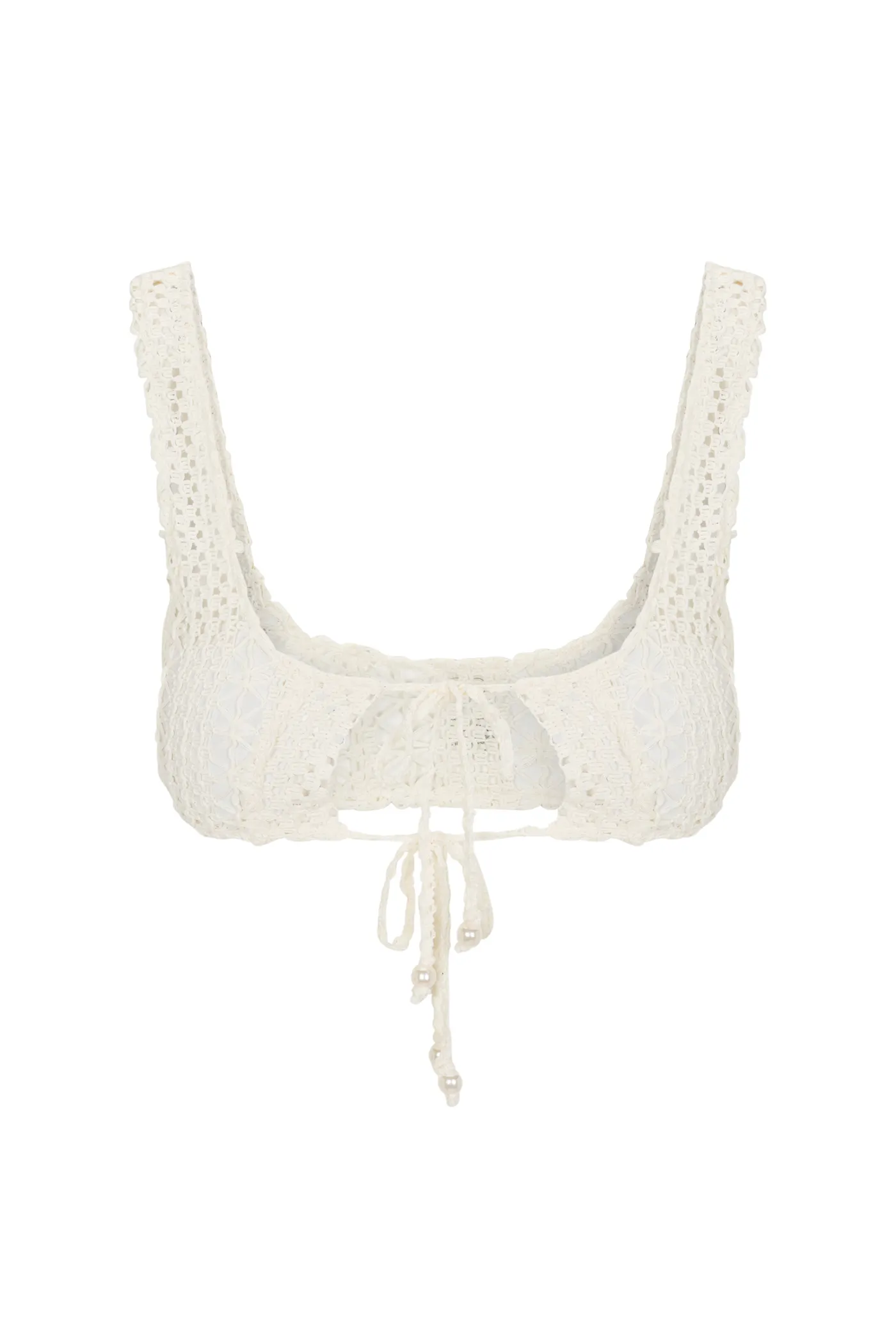 Chica Bralette Top | Beige Crochet SecurePockets