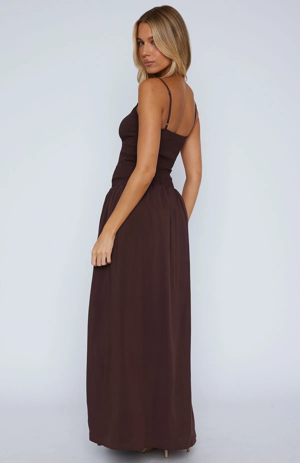 Too Many Questions Maxi Dress Chocolate DoubleStitched