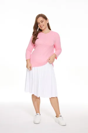 MM PURPLE LABEL COTTON PLEATED WHITE (PLUS SIZE) Seasonal Layering