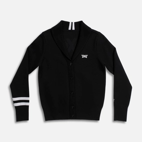 Quilted Interior Layer Dry Weather Look Women's Rolled Collar Cardigan