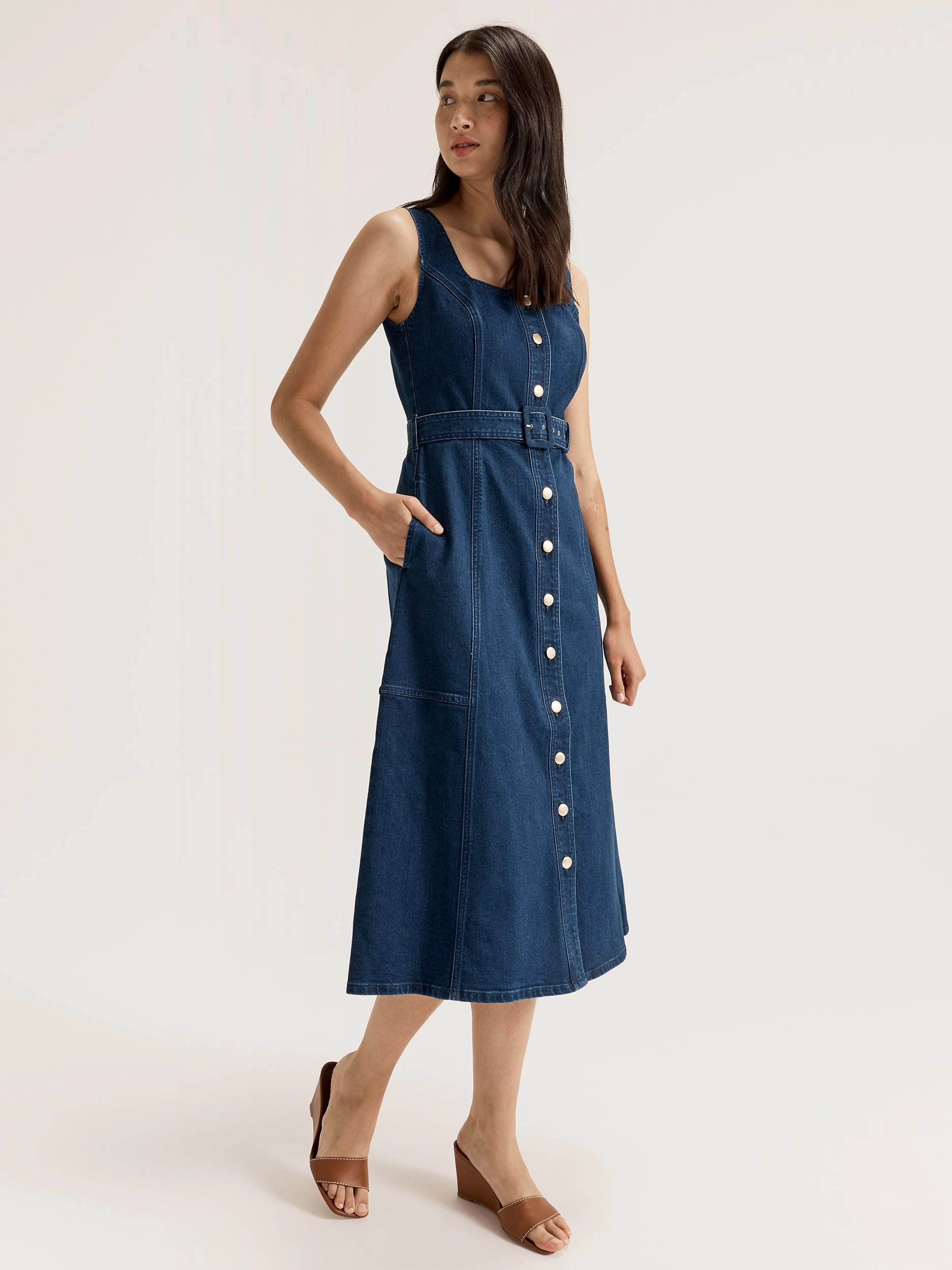 Jagger Denim Dress Practical work-to-play piece