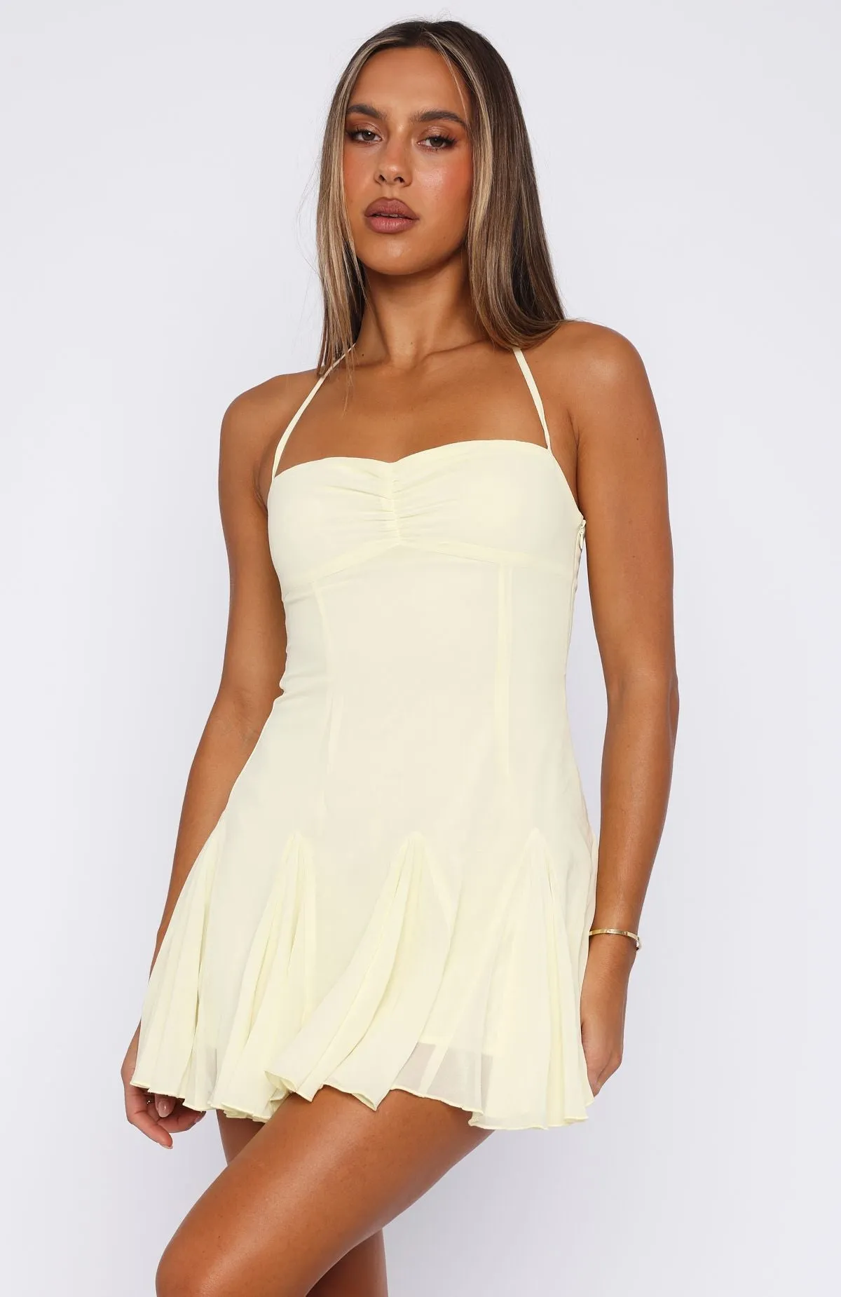 Formal Tank AntiPillingFinish Think I'm In Love Mini Dress Lemon