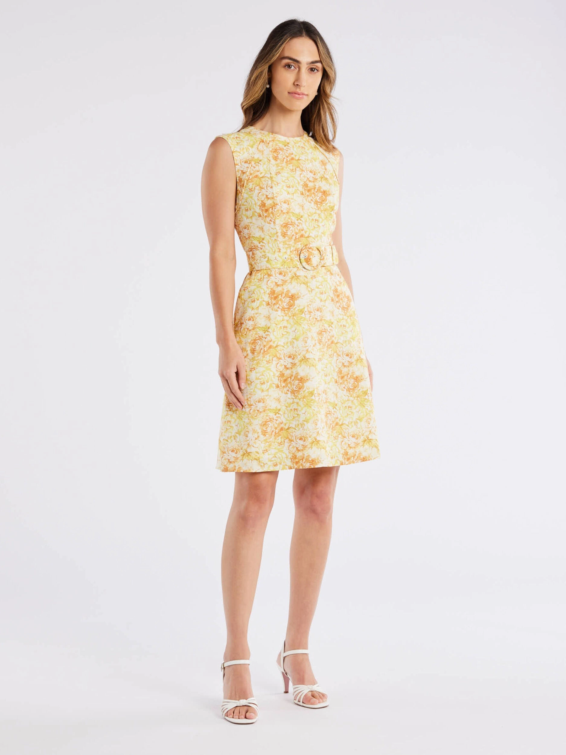 Matte Fabric Sophisticated Layers Sunflower Bloom Dress