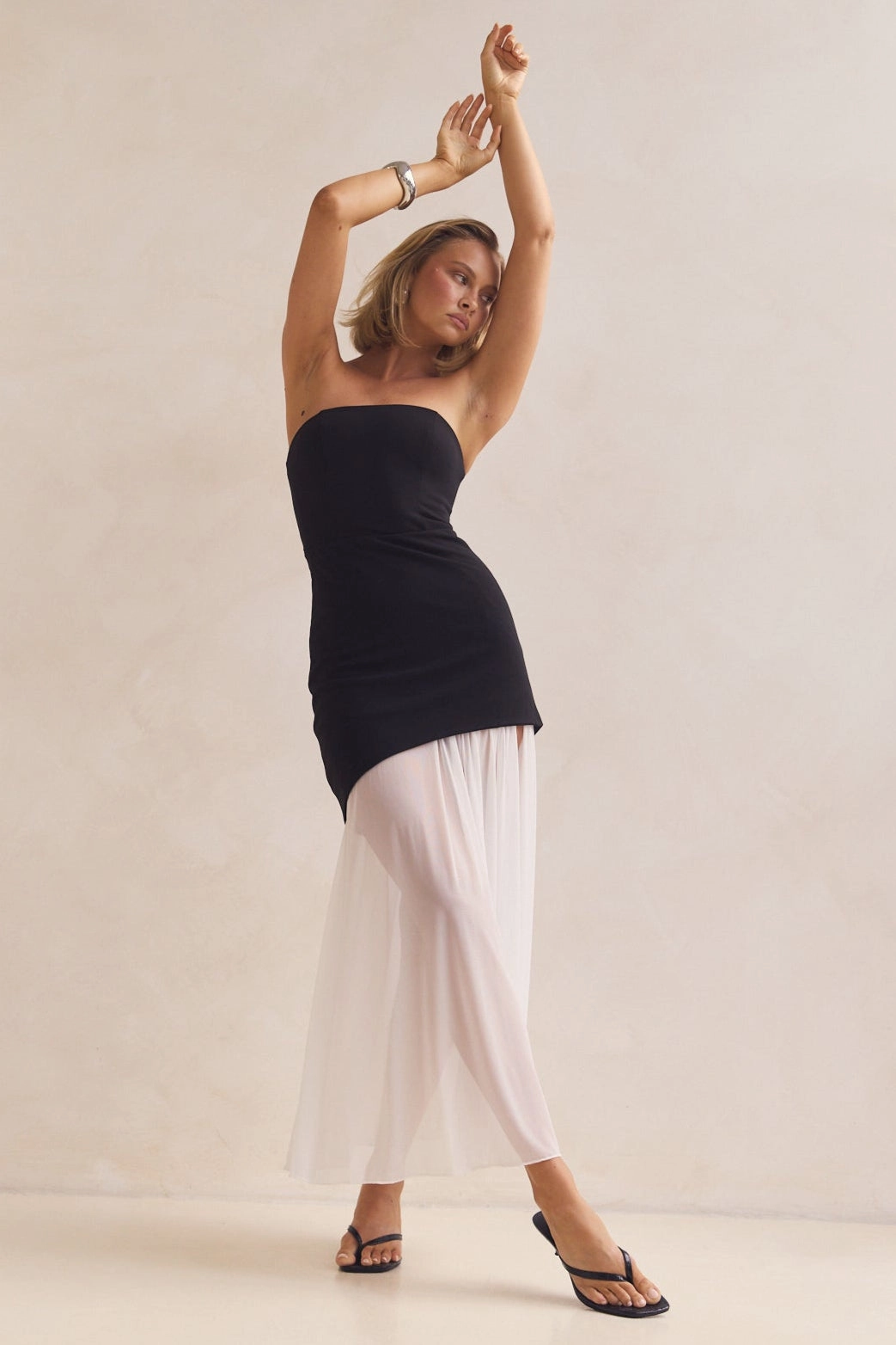 Juliana Maxi Dress (Black/White) Style Base Casual Mode