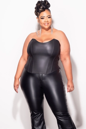 Final Sale Plus Size Tube Top in Black Office Friendly Athletic Comfort
