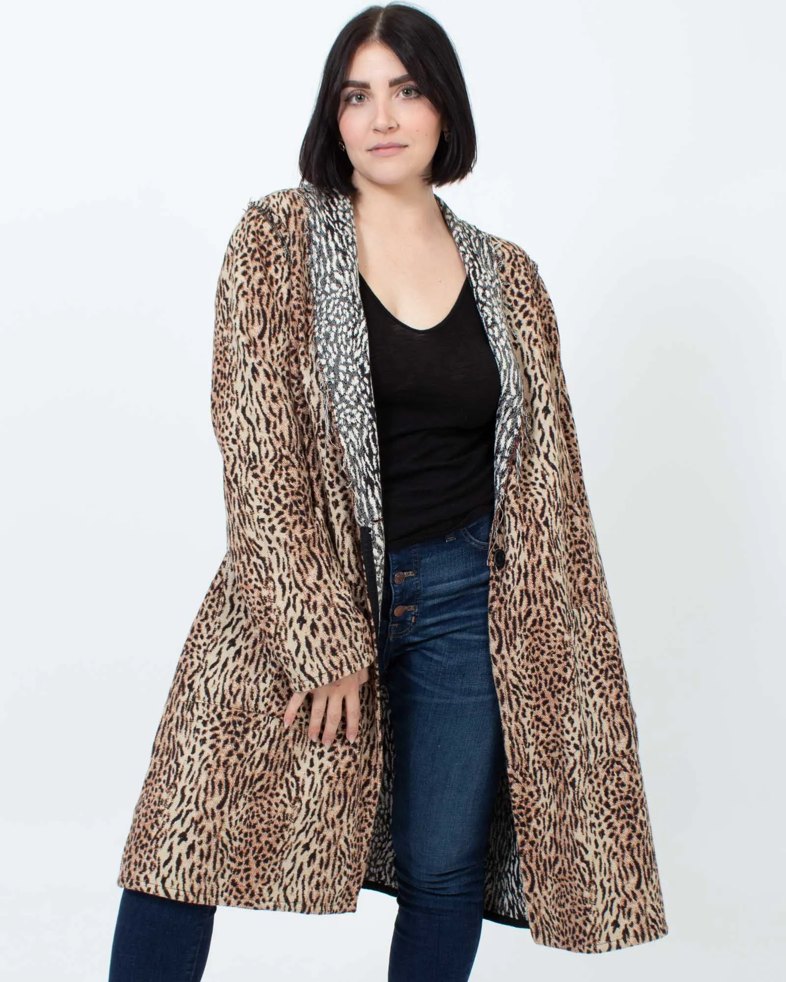 Reversible Peacoat with Waist Belt