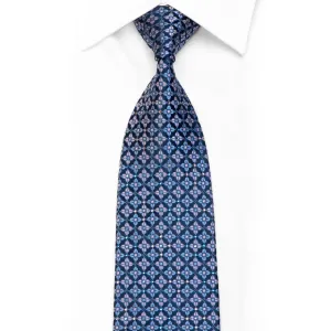 Rhinestone Silk Tie Pink Blue Foulard On Navy With Sparkles