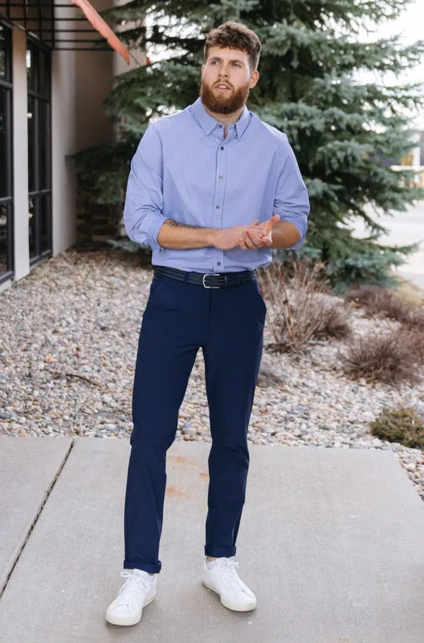 Rhone Commuter Shirt, Blue Stripe