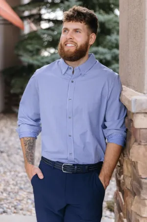 Rhone Commuter Shirt, Blue Stripe