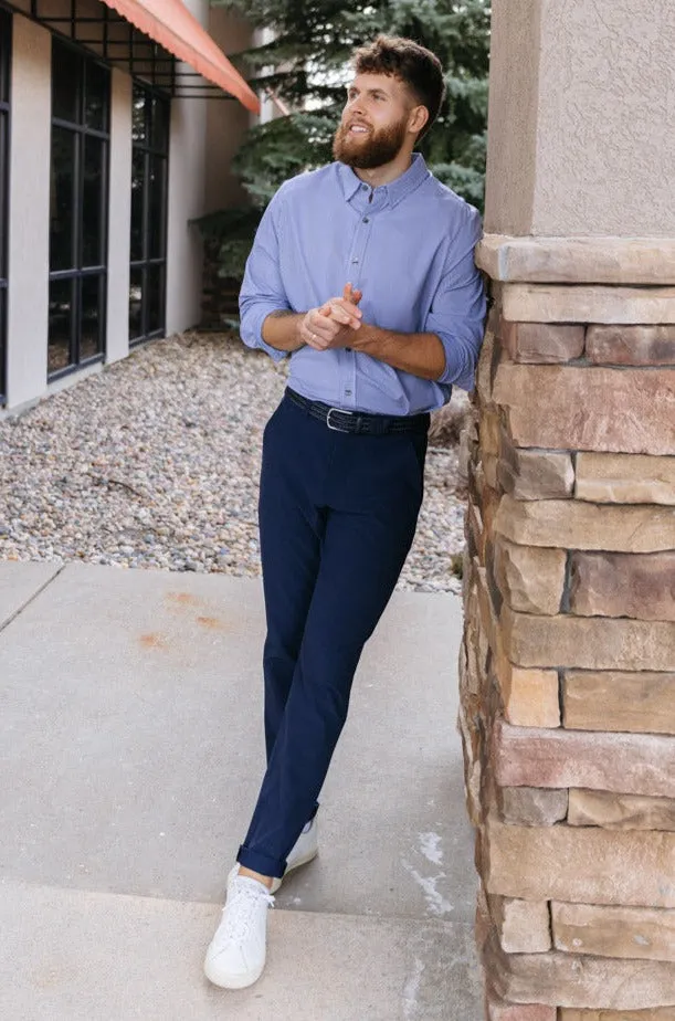 Rhone Commuter Shirt, Blue Stripe