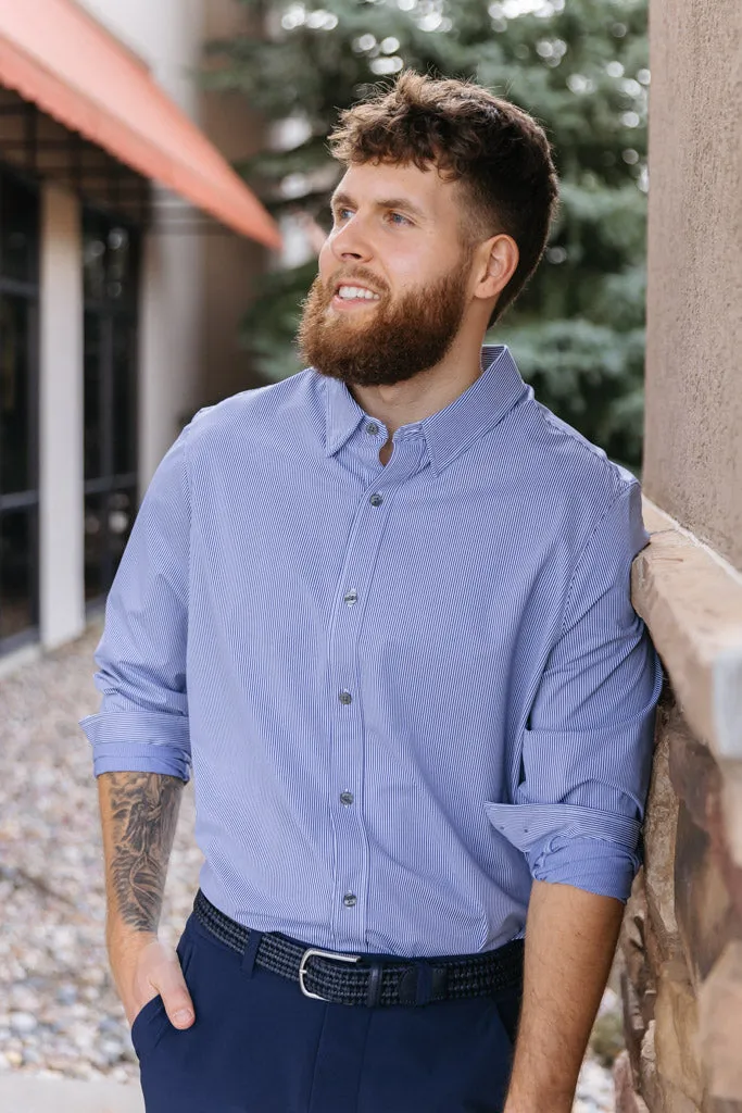 Rhone Commuter Shirt, Blue Stripe