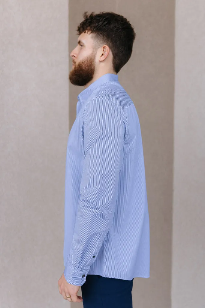 Rhone Commuter Shirt, Blue Stripe