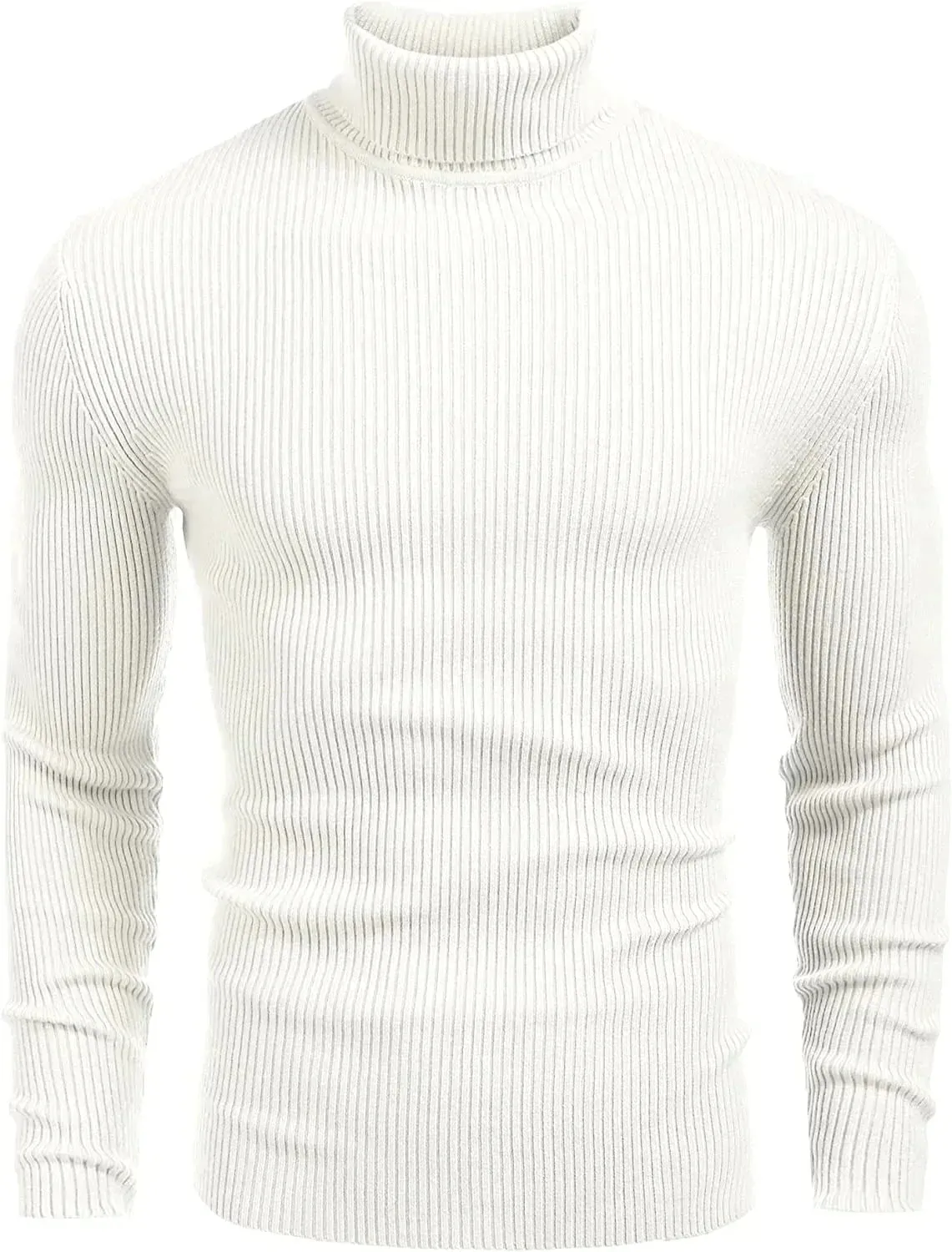 Ribbed Slim Fit Knitted Pullover Turtleneck Sweater (US Only)