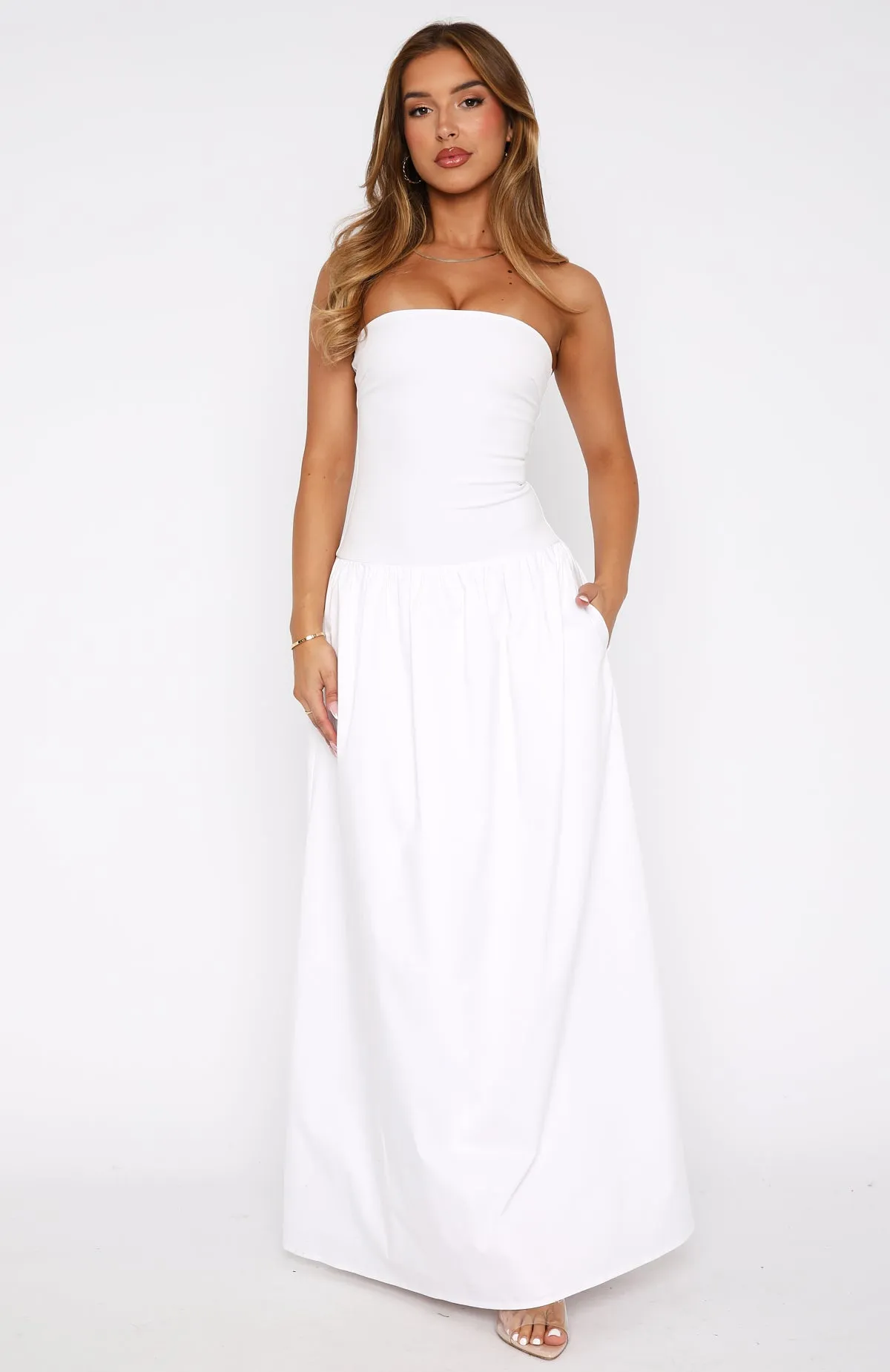 Slim Silhouette StretchComfort Take Back Maxi Dress White