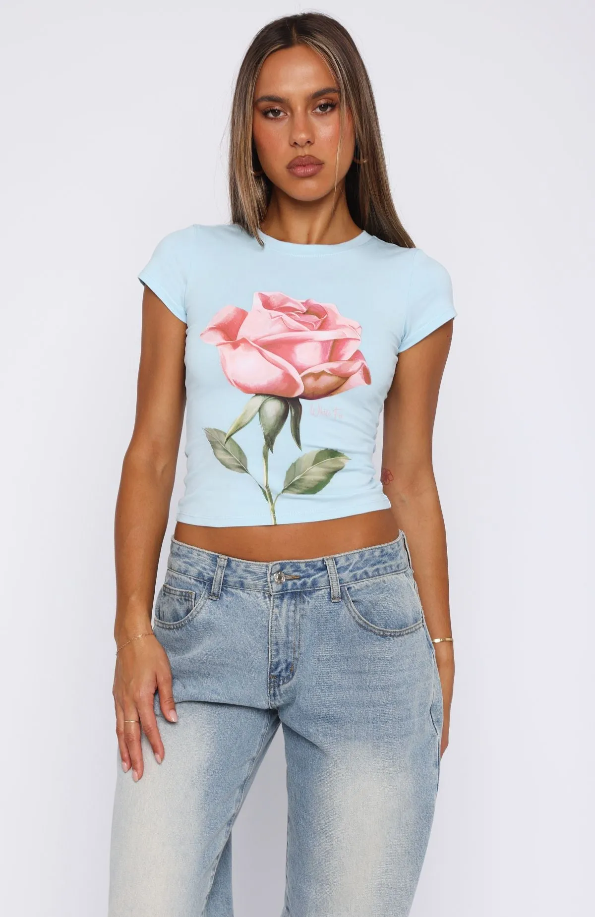 summer look Winter Wardrobe Ride It Out Baby Tee Baby Blue