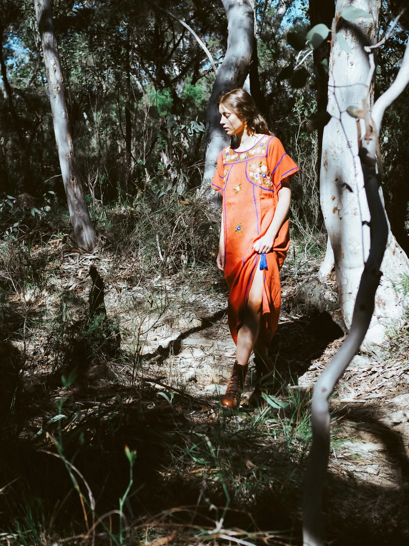 Romina Maxi Dress in Rust