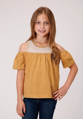 Timeless Appeal Roper Girls Yellow 100% Cotton Dip Dyed S/S Tunic