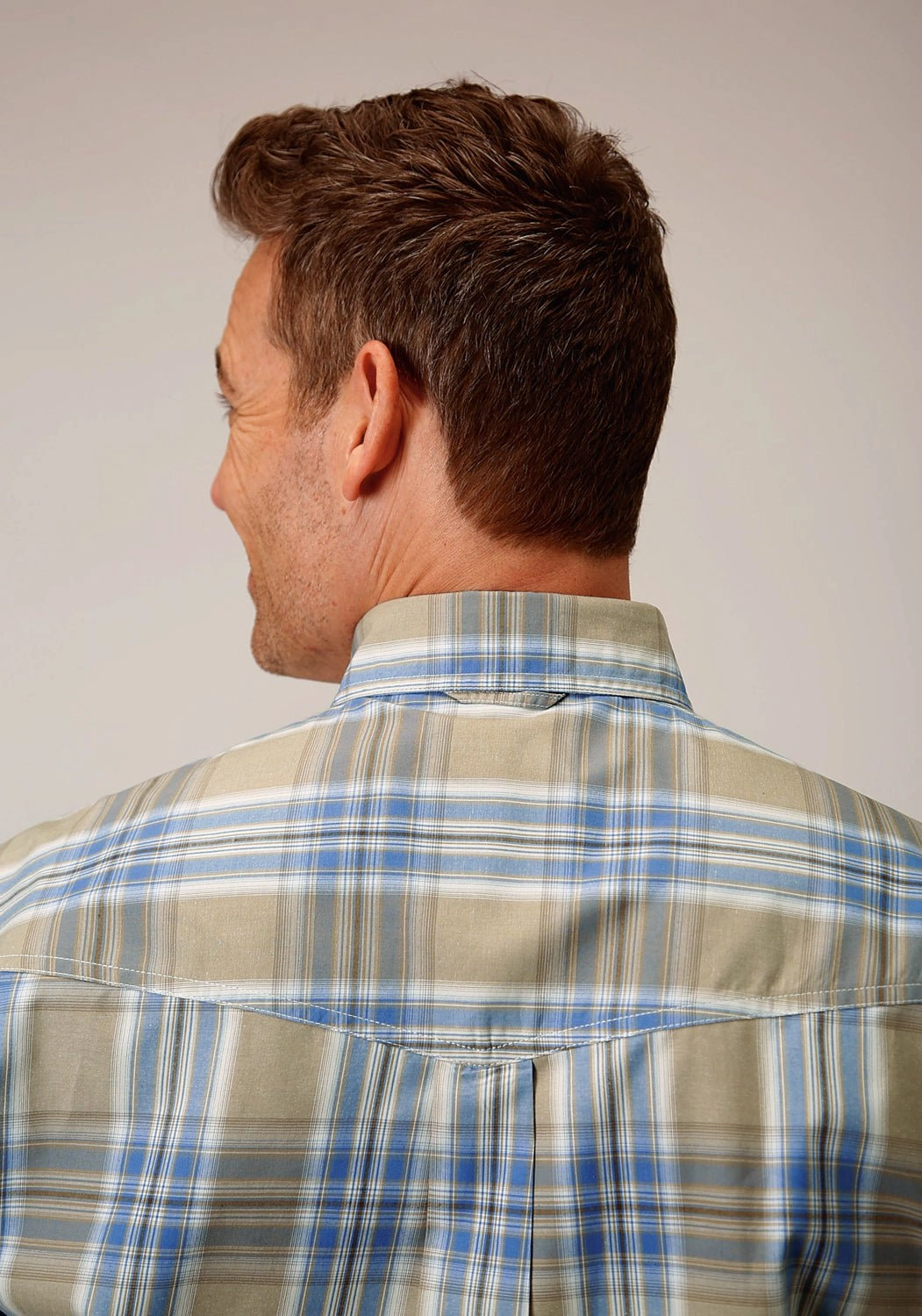 Mature appeal Roper Mens 1552 Sandy Plaid Tan 100% Cotton Btn S/S Shirt