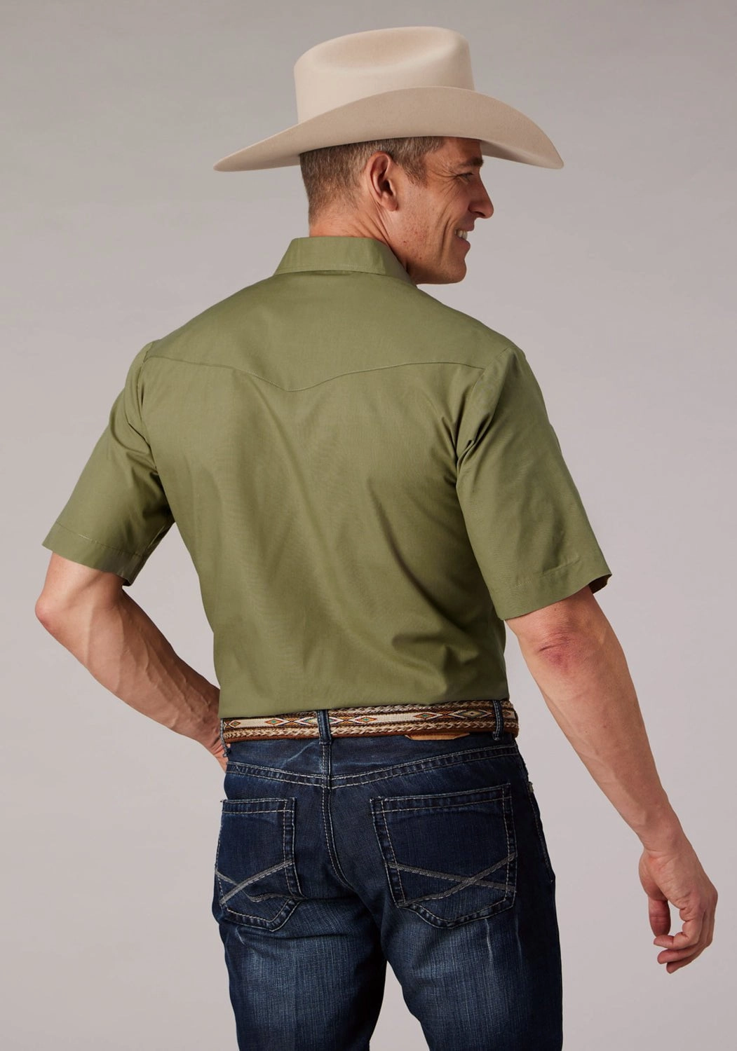 Comfy Look Lightweight Fabric Roper Mens 2070 Broadcloth Elm Cotton Blend S/S Shirt