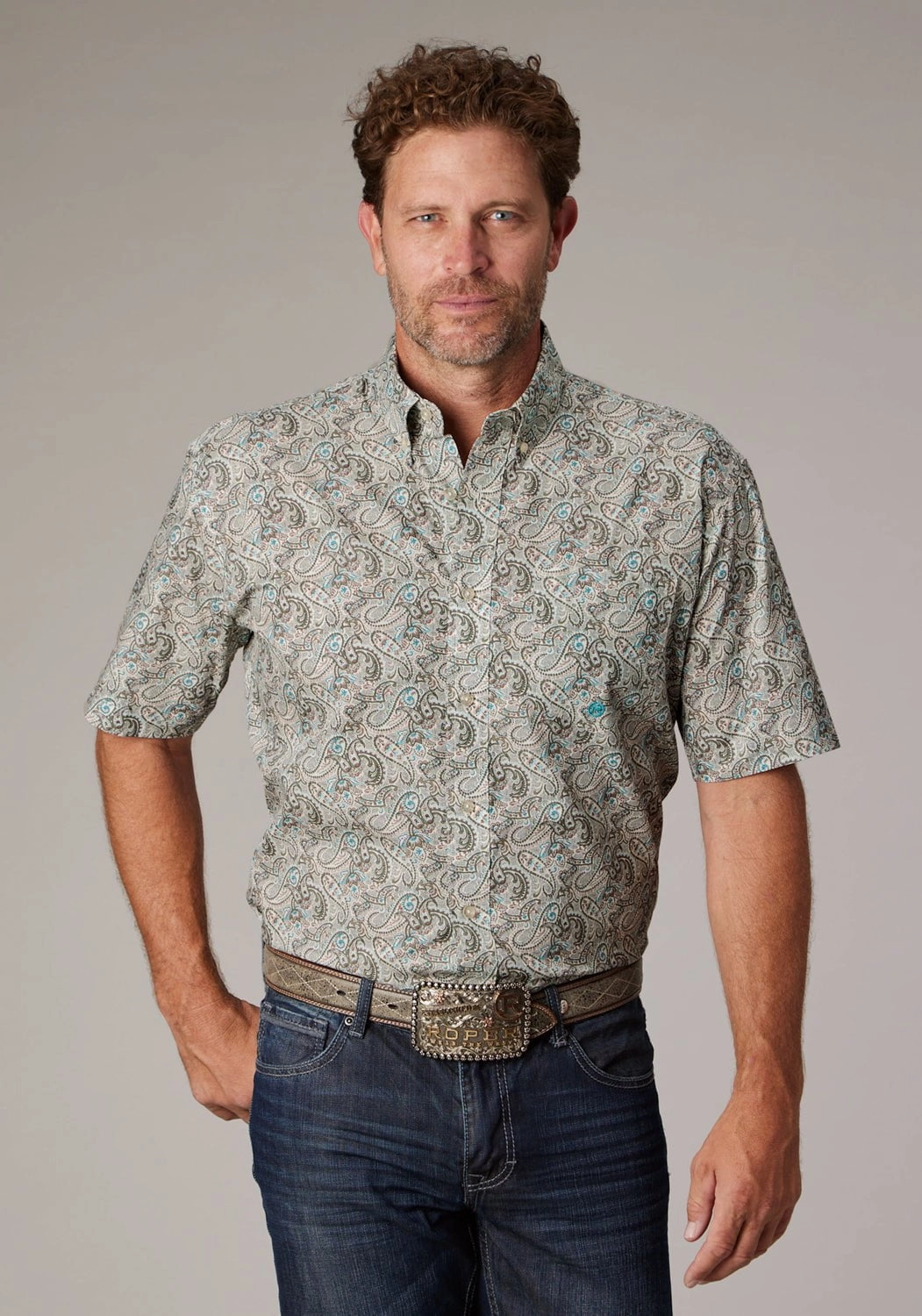 Luxurious Feel Unmatched comfort Roper Mens Sand Dune Paisley Brown 100% Cotton 1 Pkt S/S Shirt