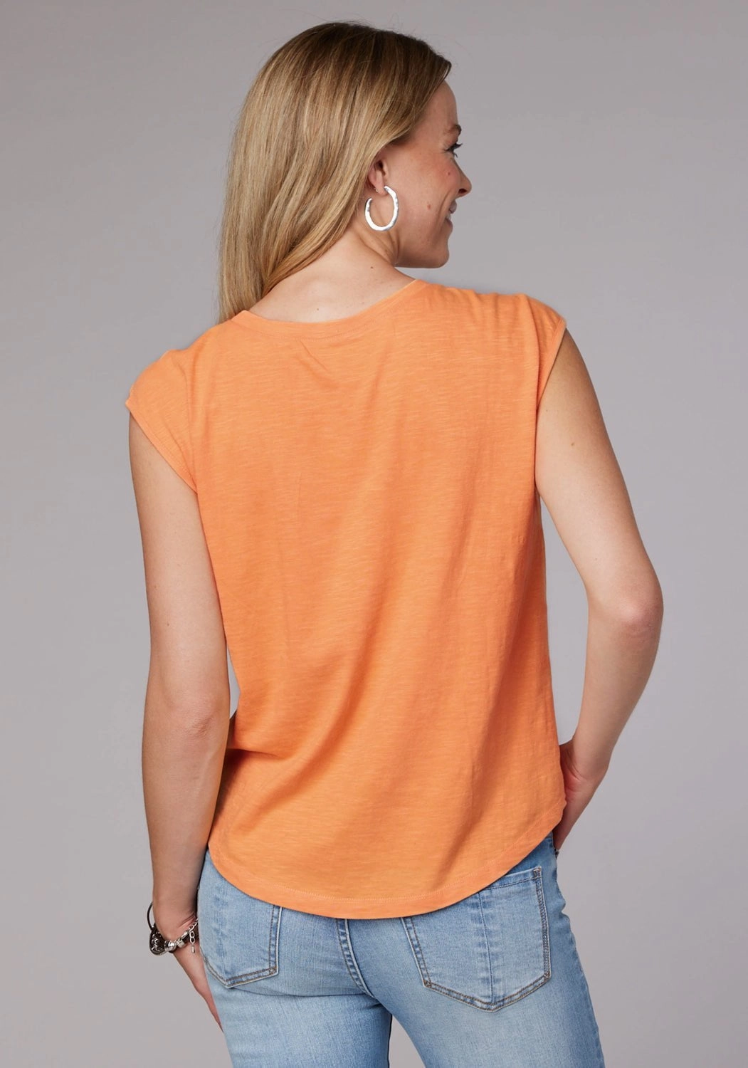 Roper Womens Cute Drop Shoulder Orange 100% Cotton S/L T-Shirt Exclusive Collection