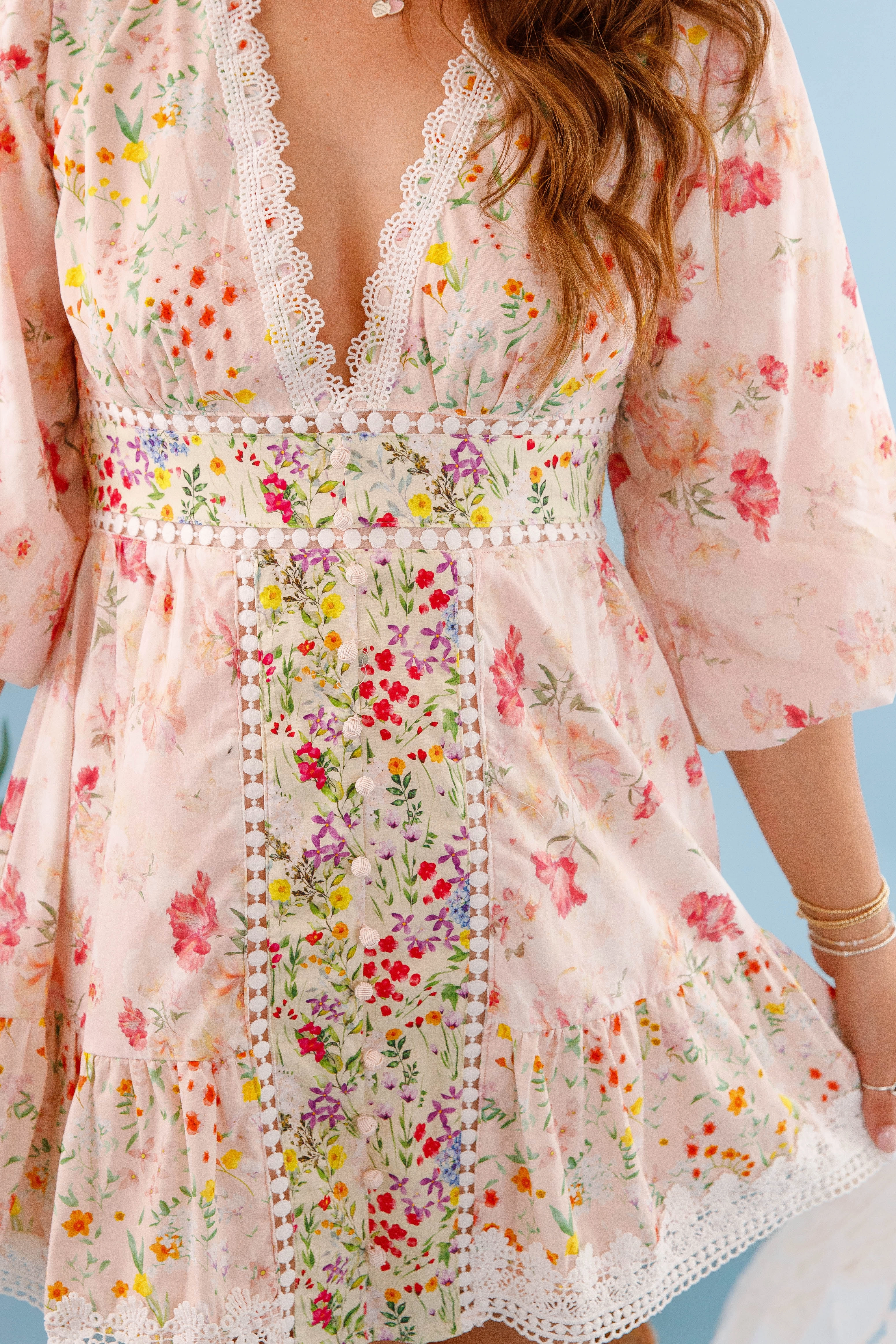 Contrast Topstitching Detail Ros?? Reveire Dress