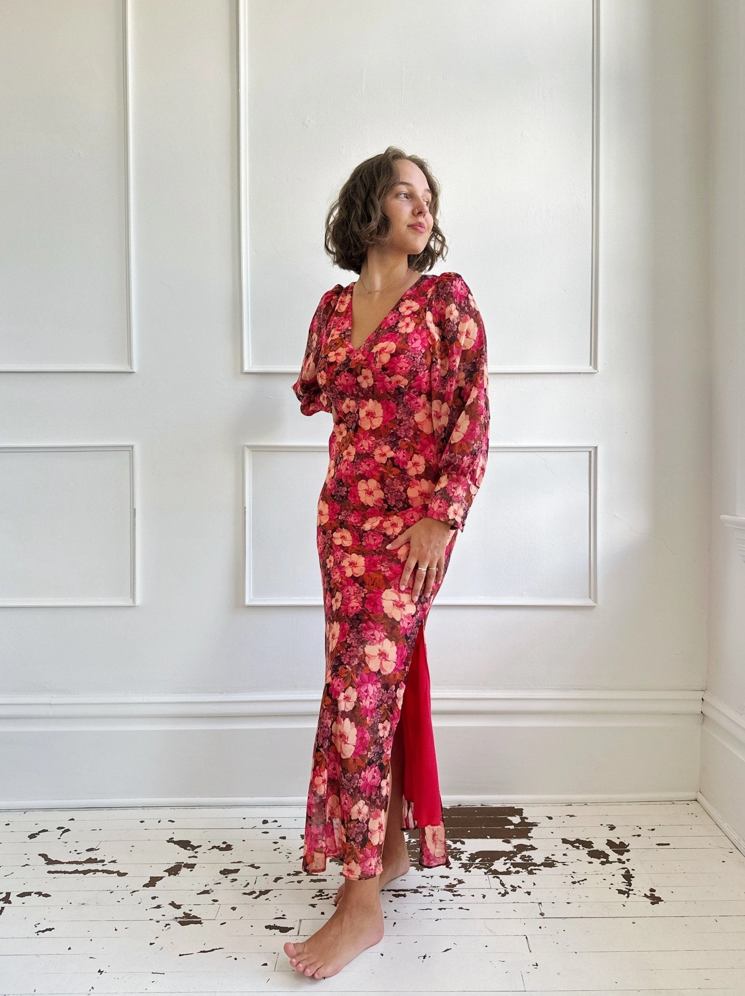 Soft Glide Rose Bias Maxi Dress