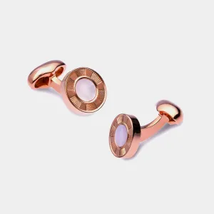 Round Men's Cufflinks, Mother of Pearl